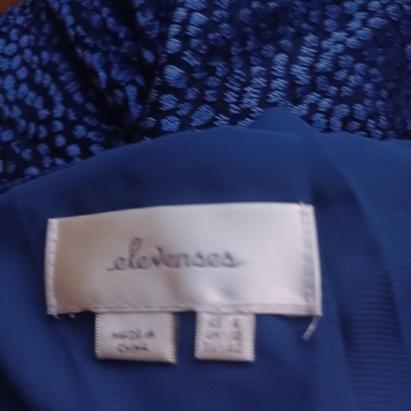 Elevenses by Anthropologie blue flocked halter jumpsuit 8 - Picture 4 of 4